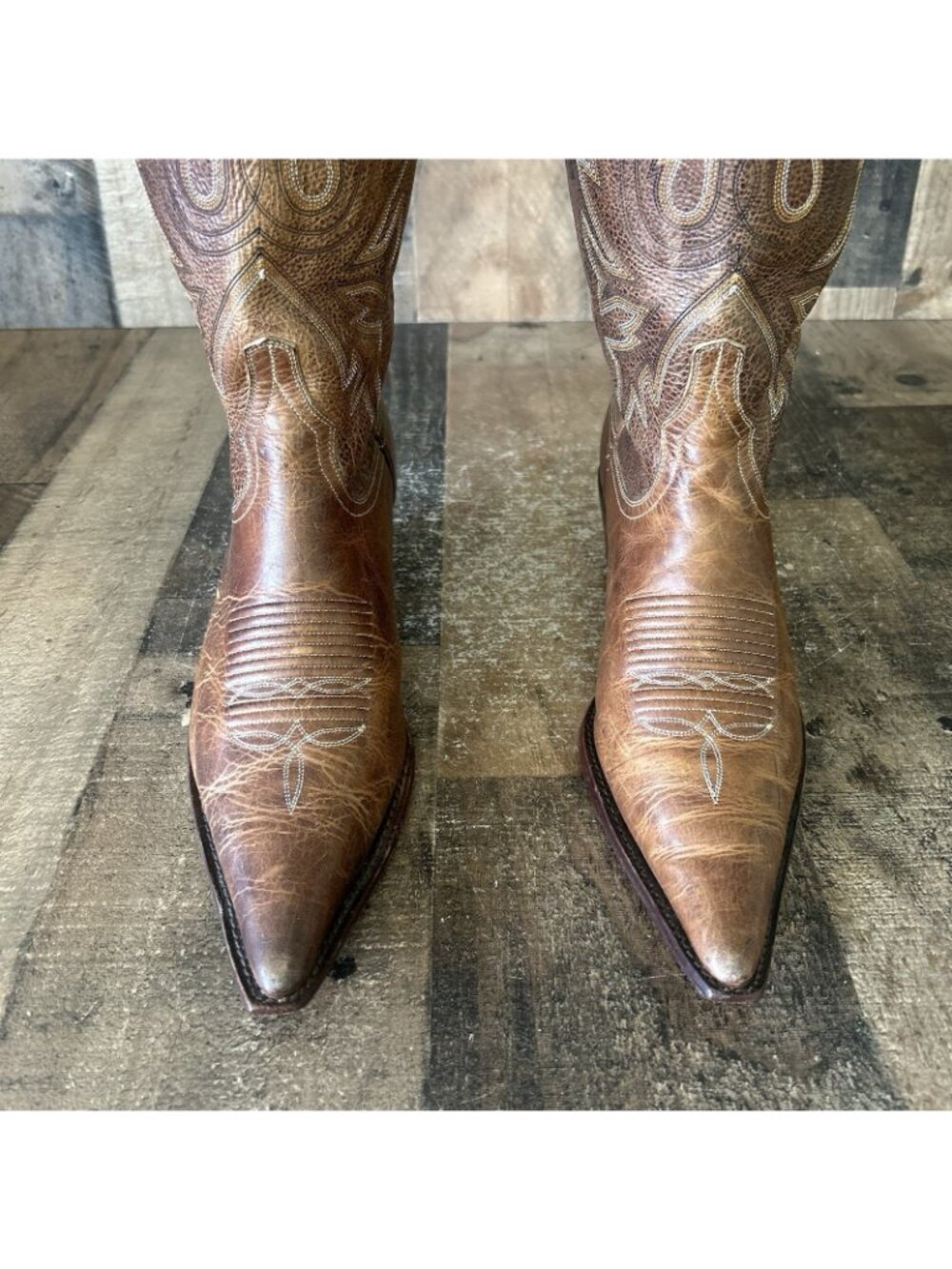 Charlie 1 Horse By Lucchese Pointed Toe Western Cowboy Boots Womens 7.5 B - Picture 11 of 12